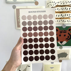 Morandi Earth Color Polka Dot Hand Account Seal Sticker