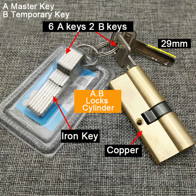 Security door full copper lock core