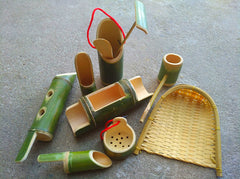 Bamboo tube toys, bamboo products, children''s sand water toys set 10 sets of sand water toys, play with sand and play with water toys