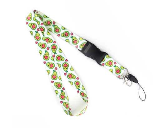 Fruit Avocado Cartoon Double-sided Printing Polyester Buckle Mobile Phone Lanyard