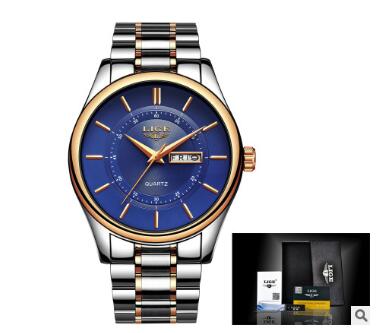 Fashion trend business waterproof steel belt watch men's multi-function luminous