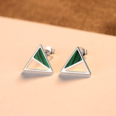 European and American Malachite Stud Earrings