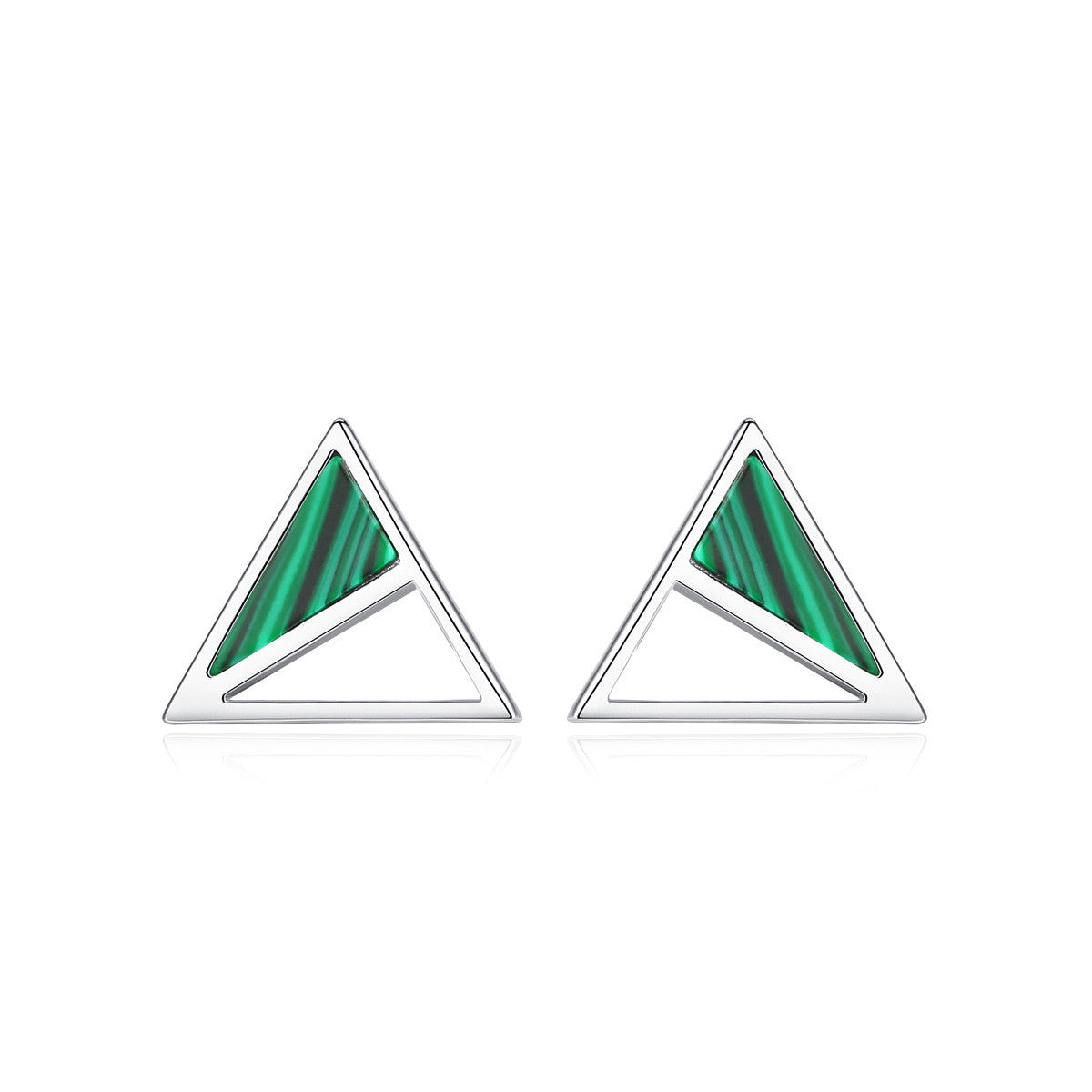 European and American Malachite Stud Earrings