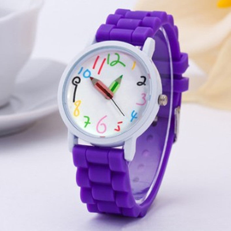 Explosive Silicone Pencil Watch Fashion Painted Quartz Watch