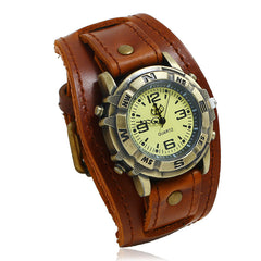 Vintage Leather Watch Bracelet, Versatile Fashion Men and Women