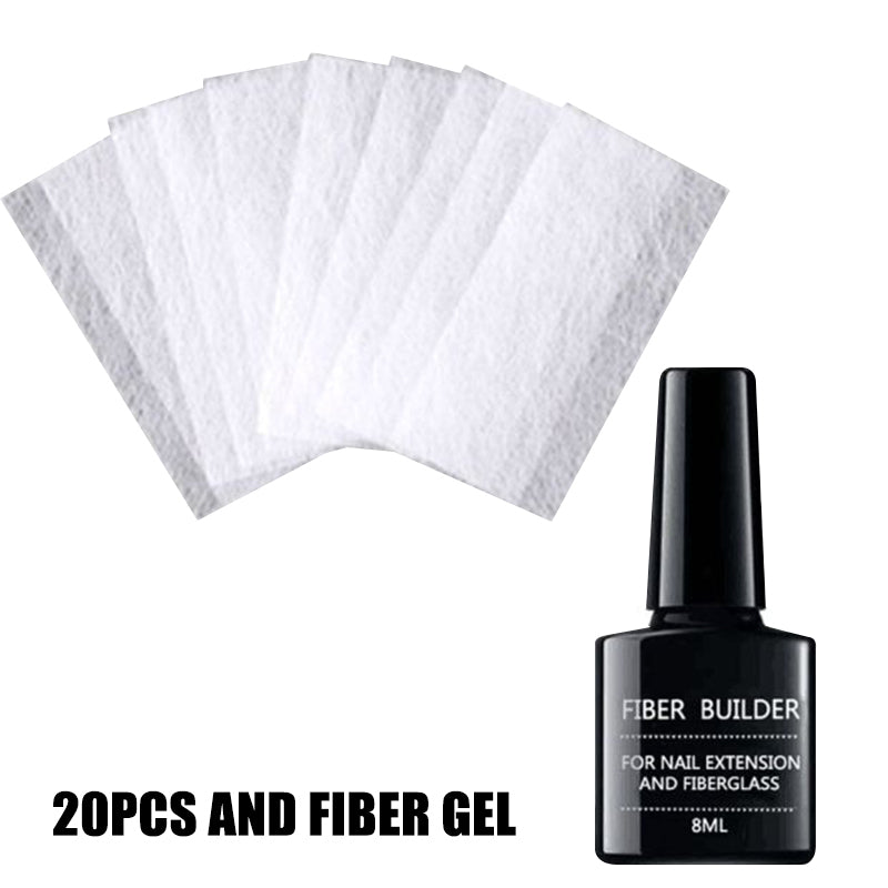 Fiber extension adhesive nails