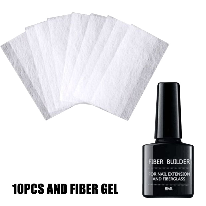 Fiber extension adhesive nails