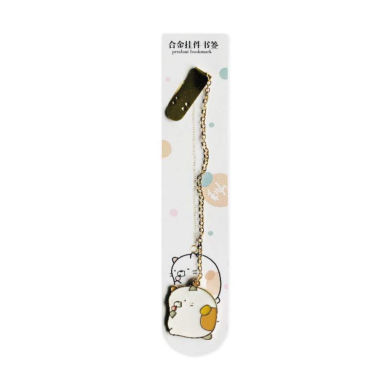 Creative Small Fresh Metal Pendant Bookmark Cute Exquisite Pendant Bookmark Student Stationery Portable Pendant