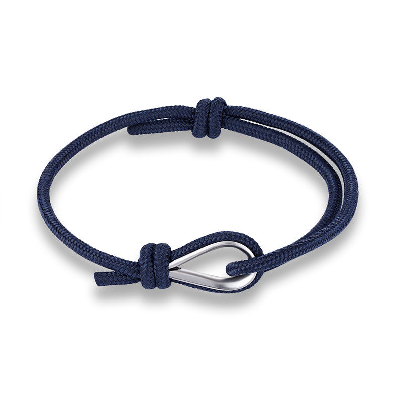 European And American Fashion Nautical Navy Jewelry Anchor Fish Hook Retro Unisex Braided Bracelet Anchor Bracelet