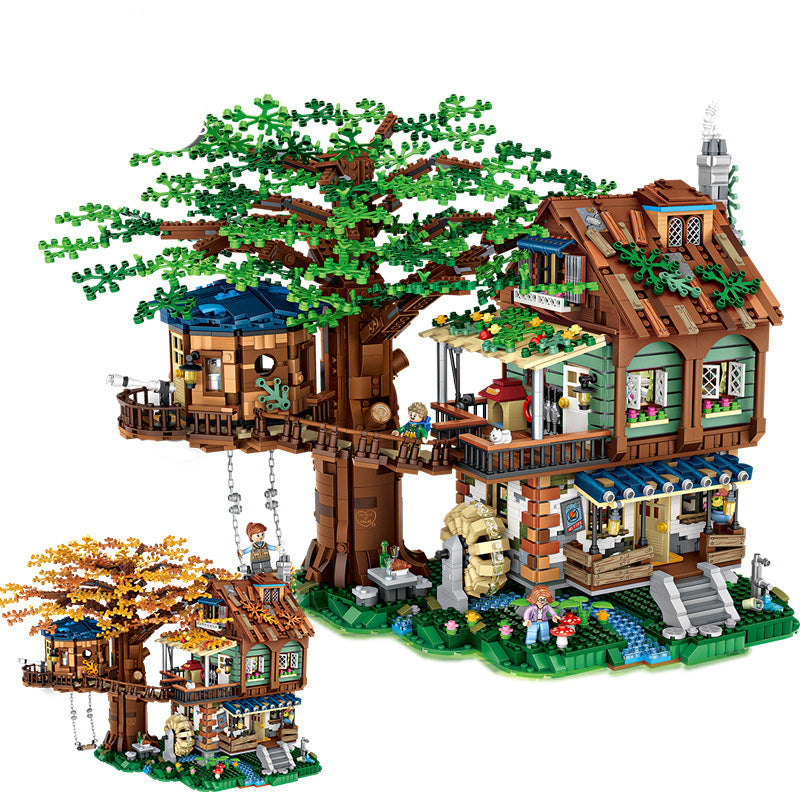 4761pcs Forest Tree House Model Building Blocks with Figures DIY Assembly Small Particle Bricks Toys for Children Christmas Gift