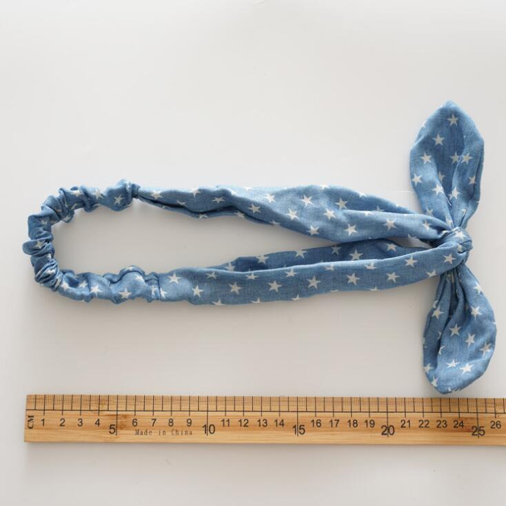 Knotted Rabbit Ears Hair Band Headband Three-state Jewelry Female Denim Elastic Tie Hair Hoop Headwear