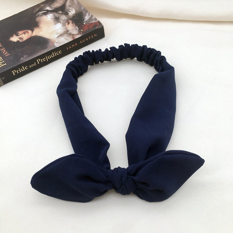 Knotted Rabbit Ears Hair Band Headband Three-state Jewelry Female Denim Elastic Tie Hair Hoop Headwear