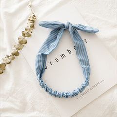 Knotted Rabbit Ears Hair Band Headband Three-state Jewelry Female Denim Elastic Tie Hair Hoop Headwear