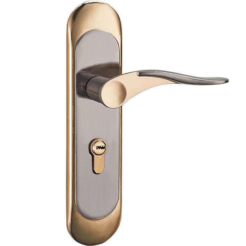 Household Indoor Security Door Handle Lock Set With Keys Electroplating Aluminum Alloy Mute Bearing Door Lock