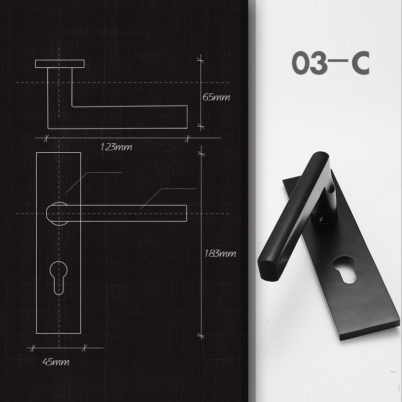 Black Split Lock Bedroom Magnetic Silent Door Lock