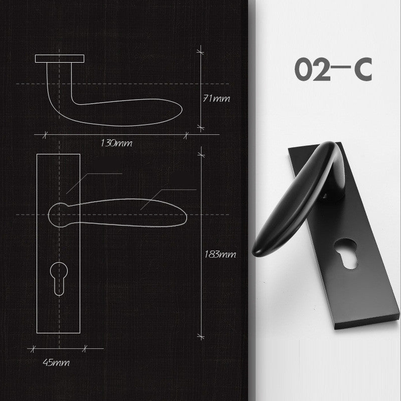 Black Split Lock Bedroom Magnetic Silent Door Lock