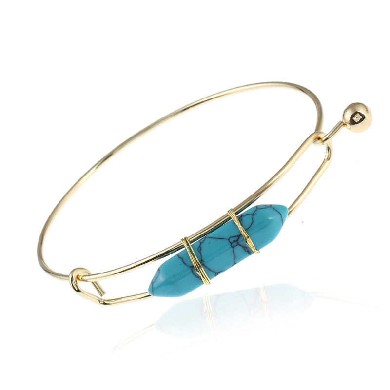 Bracelet Jewelry Fashion Geometric Shape Natural Gem Metal Bracelet Women