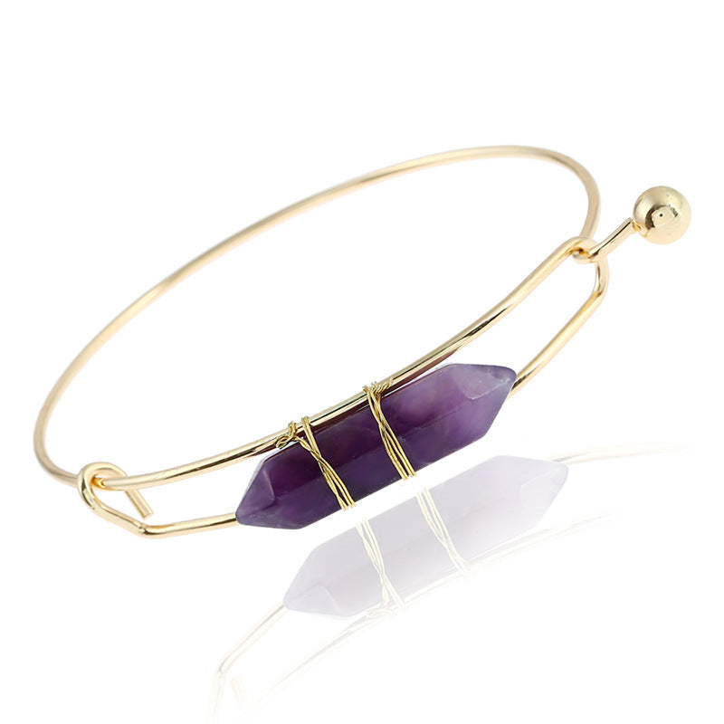 Bracelet Jewelry Fashion Geometric Shape Natural Gem Metal Bracelet Women