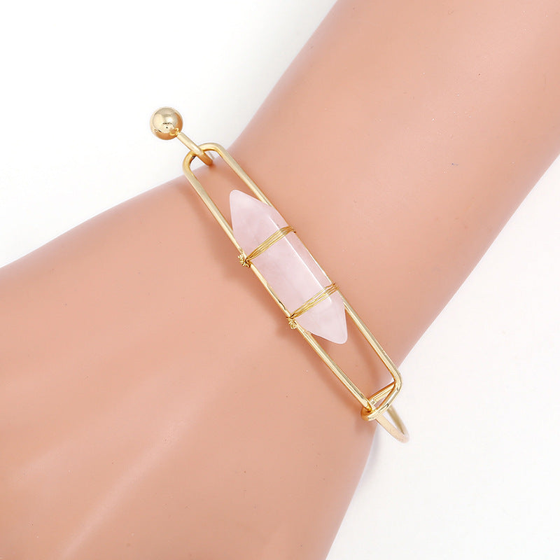 Bracelet Jewelry Fashion Geometric Shape Natural Gem Metal Bracelet Women