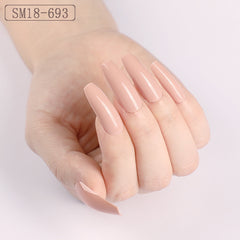 Long Ballet Fake Nail Solid Color Coffin Nail