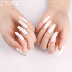 Long Ballet Fake Nail Solid Color Coffin Nail