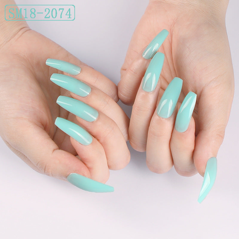 Long Ballet Fake Nail Solid Color Coffin Nail