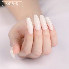 Long Ballet Fake Nail Solid Color Coffin Nail