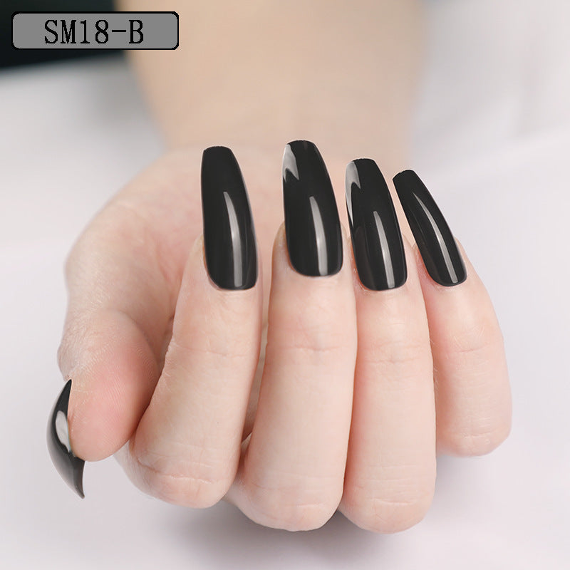 Long Ballet Fake Nail Solid Color Coffin Nail