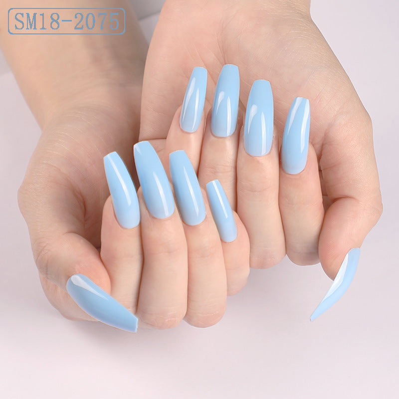 Long Ballet Fake Nail Solid Color Coffin Nail