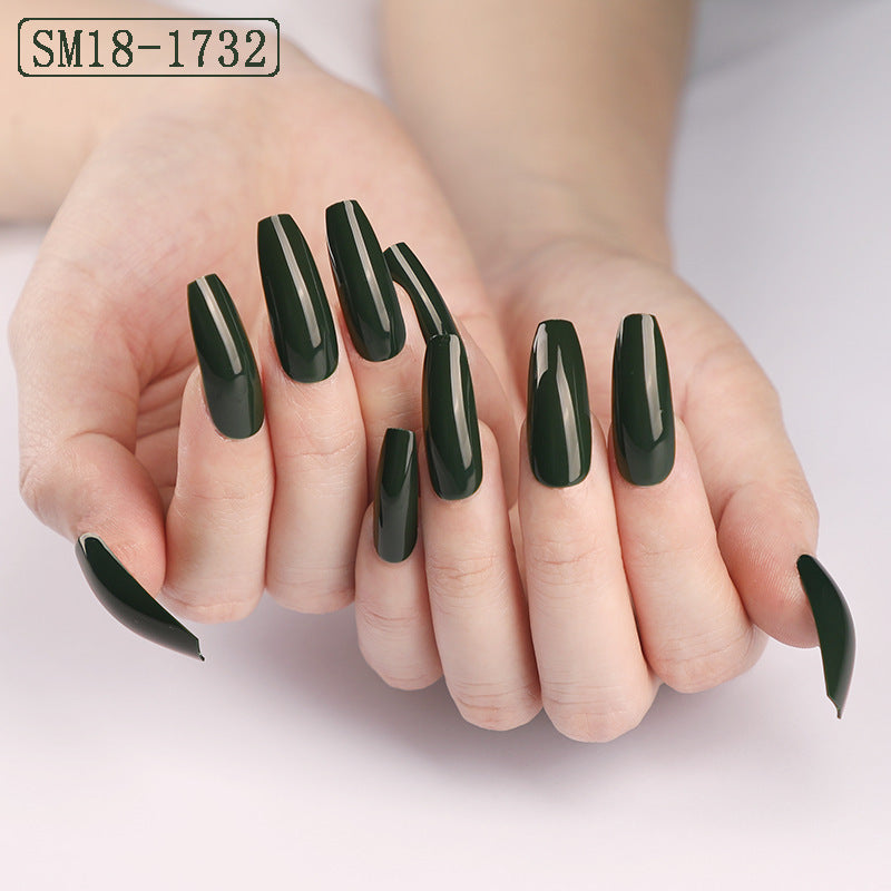 Long Ballet Fake Nail Solid Color Coffin Nail