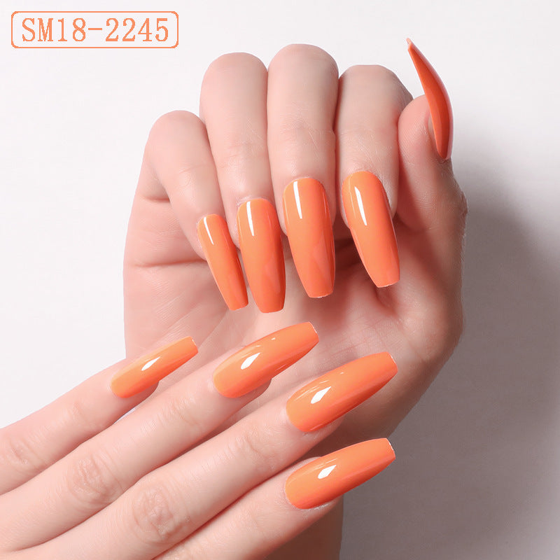 Long Ballet Fake Nail Solid Color Coffin Nail