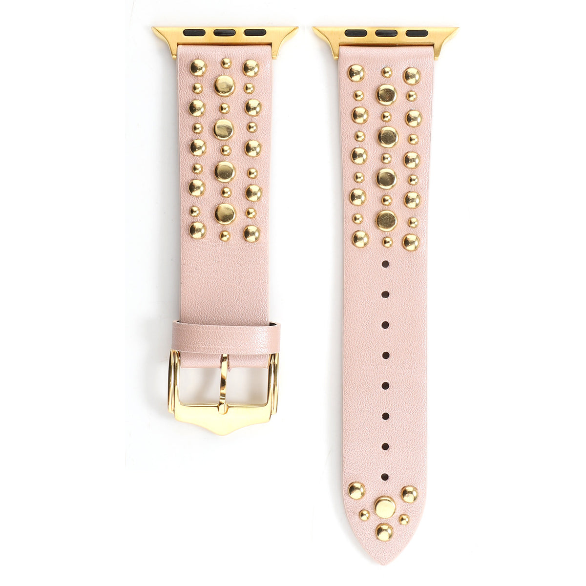 Compatible with Apple, Strap Silver Nails, Gold Nails, Rose Gold Nails Iwatch54321 Rivet Leather Strap