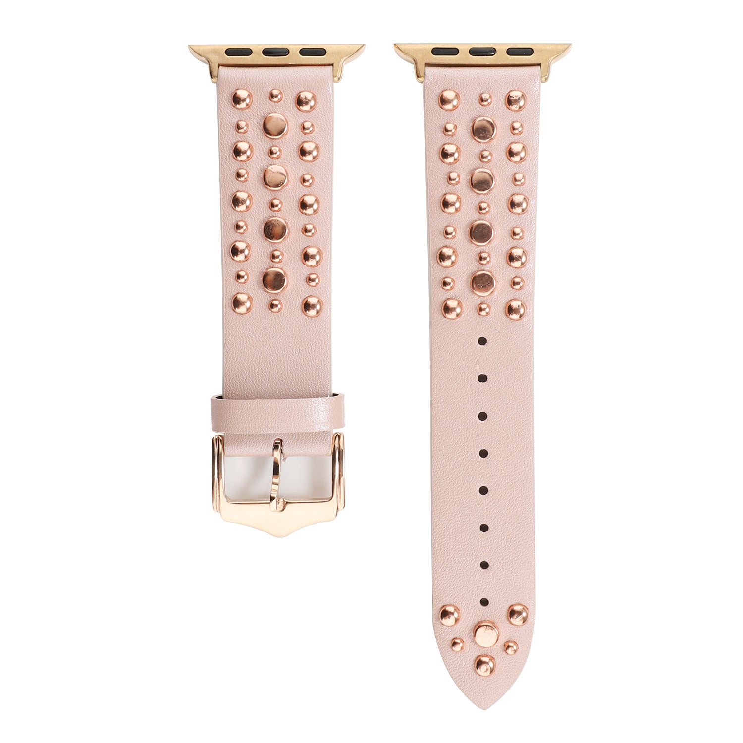 Compatible with Apple, Strap Silver Nails, Gold Nails, Rose Gold Nails Iwatch54321 Rivet Leather Strap