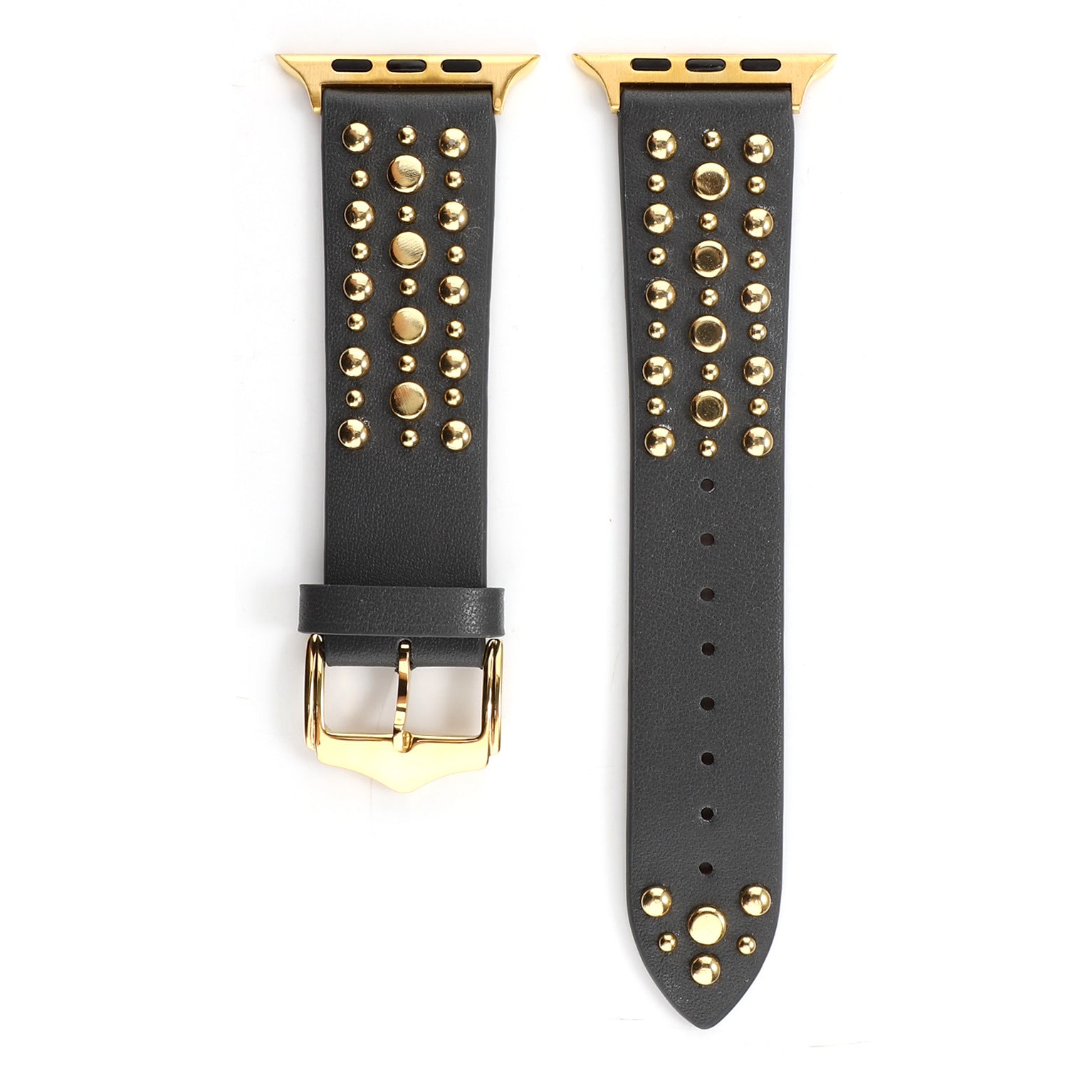 Compatible with Apple, Strap Silver Nails, Gold Nails, Rose Gold Nails Iwatch54321 Rivet Leather Strap