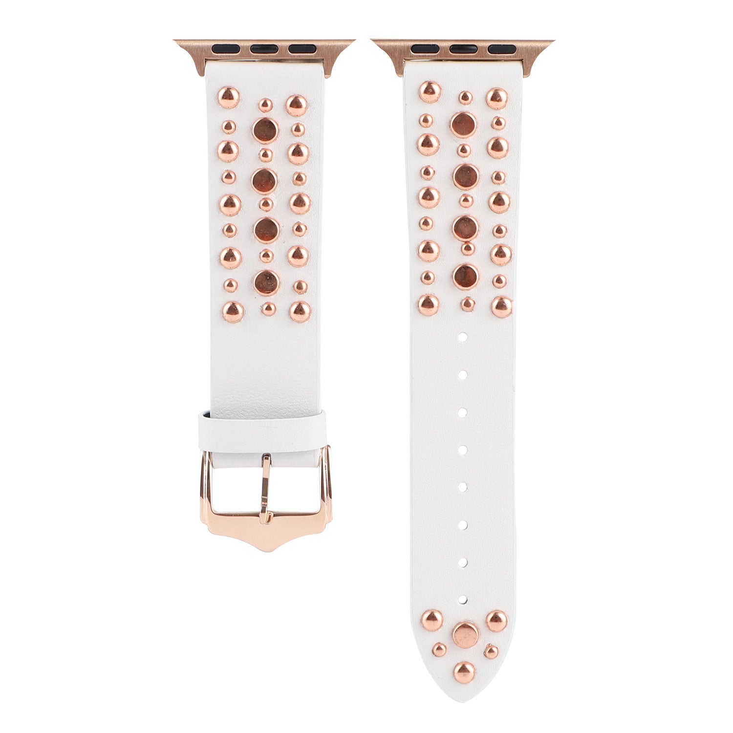 Compatible with Apple, Strap Silver Nails, Gold Nails, Rose Gold Nails Iwatch54321 Rivet Leather Strap