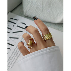 Light Luxury Artificial Texture Ring Female Silver