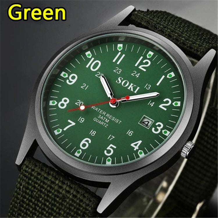 Men's Luminous Quartz Watch Sports Date Display Clock Casual Fashion Gift Watch Student Sports Watch