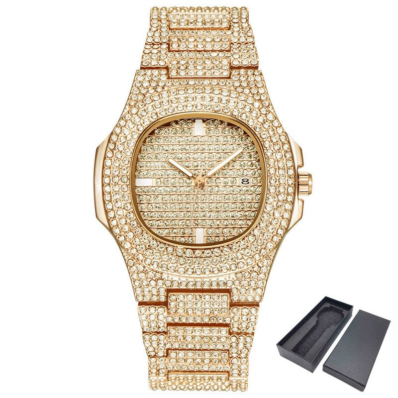 Dropshipping ICE-Out Bling Diamond Luxury Watch Men Gold Hi