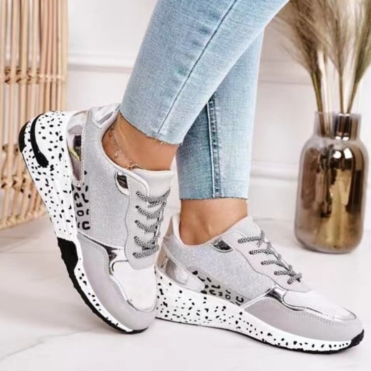 Sneakers Platform Wedge Heel Casual Shoes Lace-up Mesh Sneakers