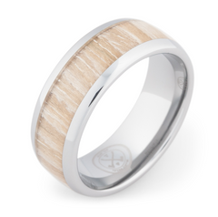 Light Koa Wood Tungsten Ring