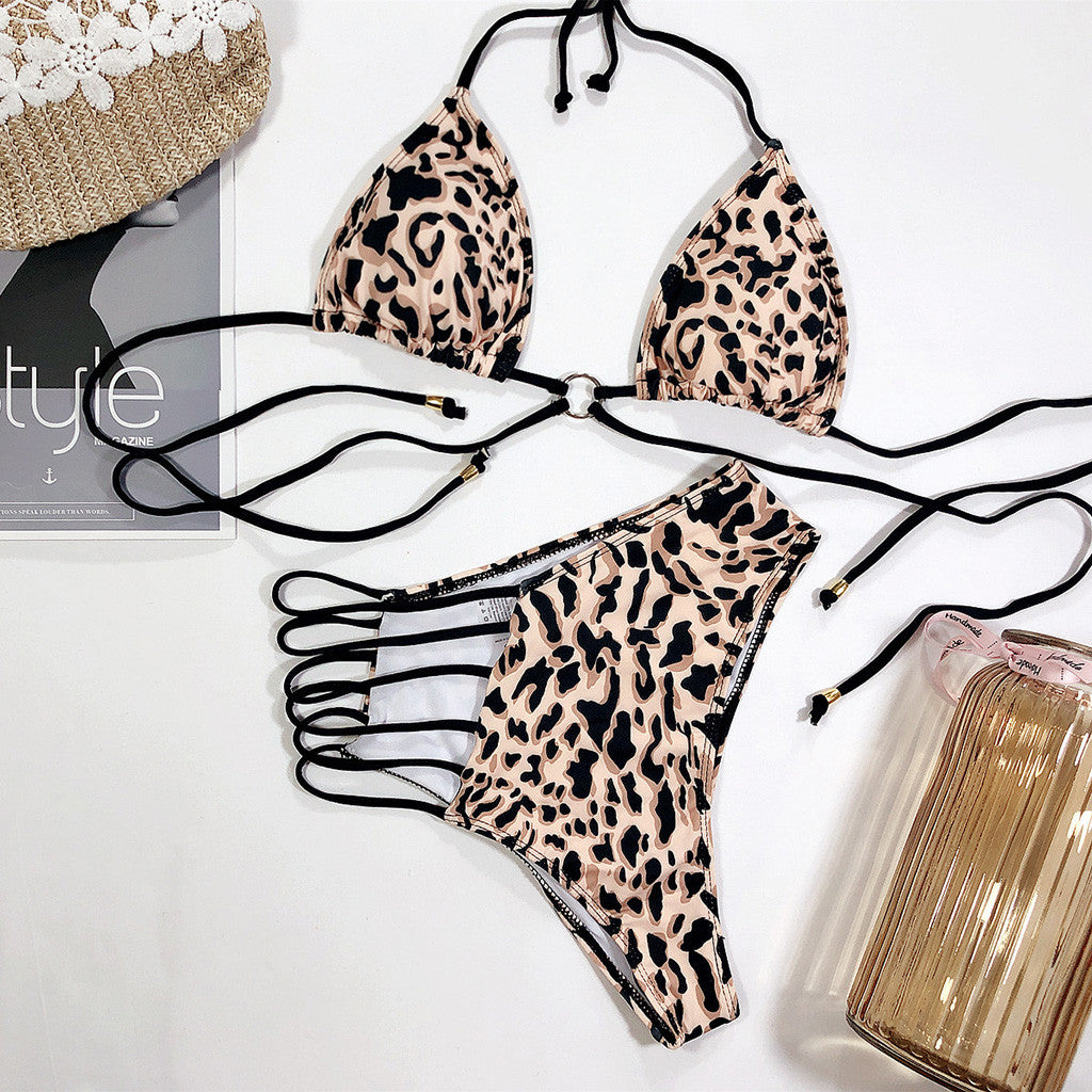 Leopard print swimsuit swimsuit bikini