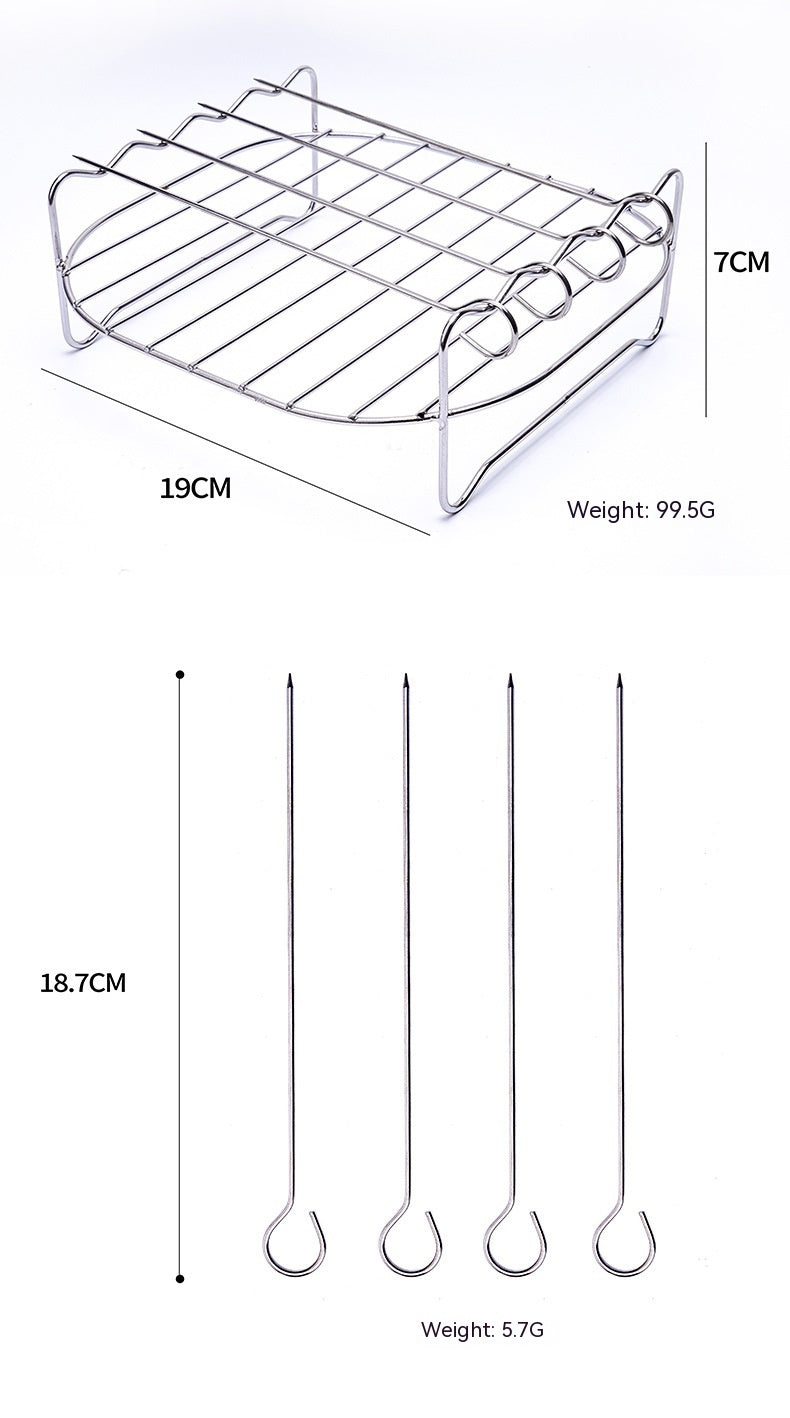 Air Fryer Grill Rack 430 Stainless Steel Double Layer Steamer