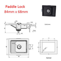 Car toolbox door lock black carbon steel panel lock