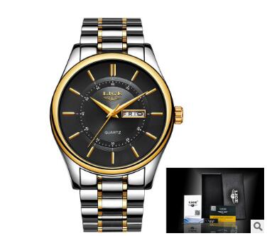 Fashion trend business waterproof steel belt watch men's multi-function luminous