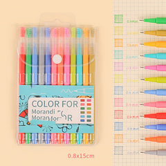 Set Of  For Students To Take Notes With Korean Retro Colored Pens