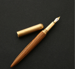 Brass And Sandalwood Student Writing Business Fountain Pen