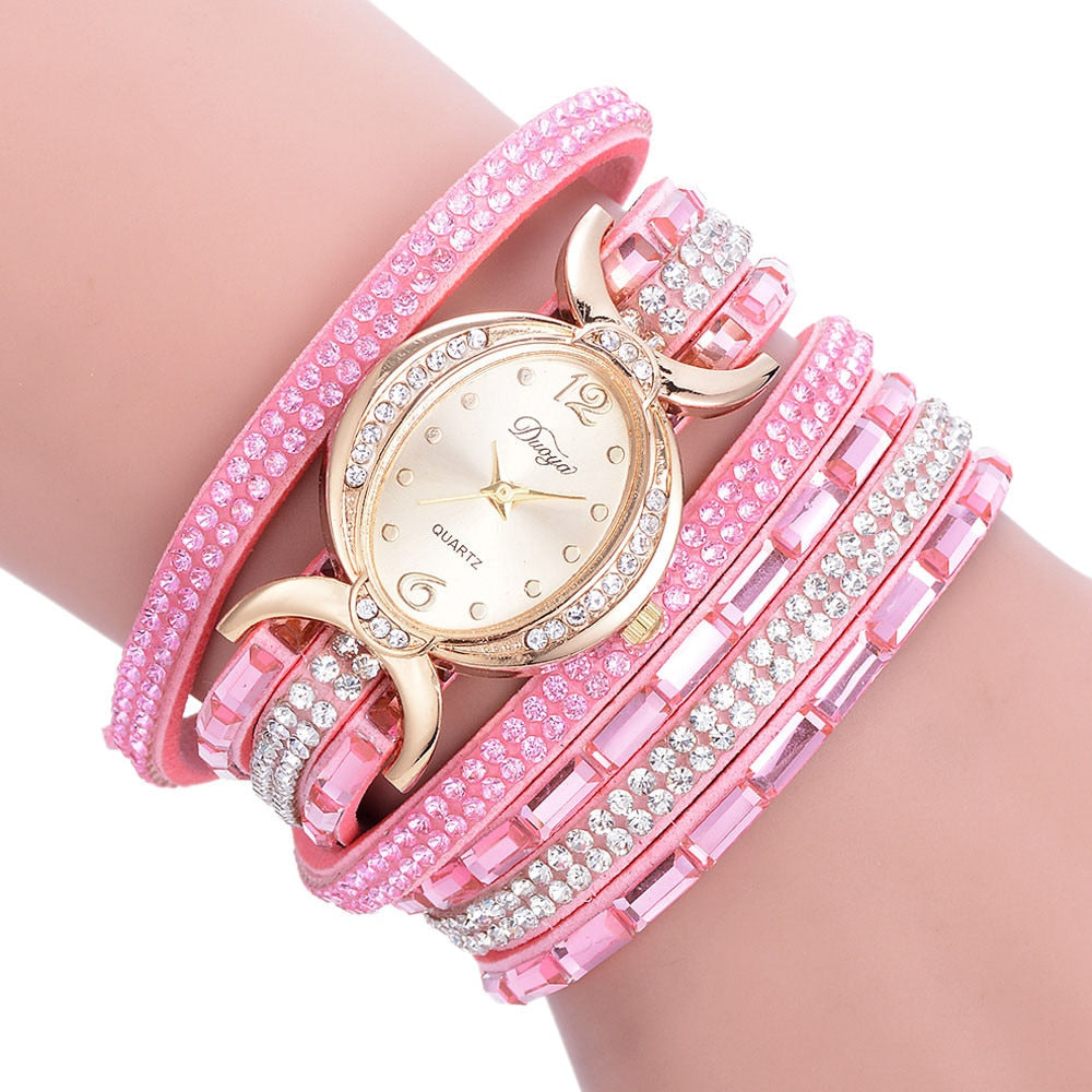 New Casual Rhinestone Watch Dress Ladies Bracelet Watch Analog Quartz Watch for Women