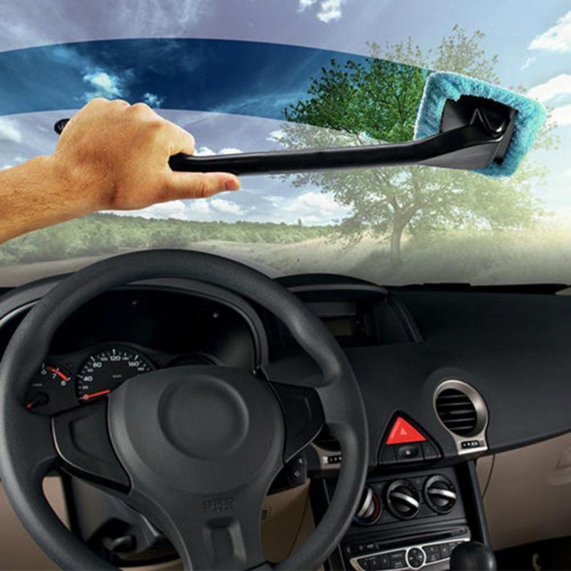 Car Window Pivoting Microfiber Cleaner Auto Window Cleaner