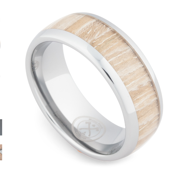 Light Koa Wood Tungsten Ring