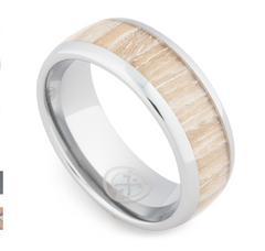 Light Koa Wood Tungsten Ring